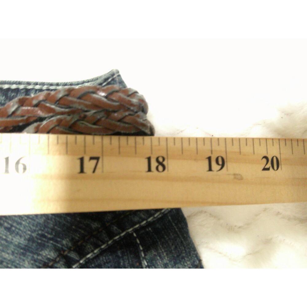 Cato Classic Blue Denim Jeans Capris Women's 18 Light Wash Cuffed With Belt NWT - Picture 11 of 13